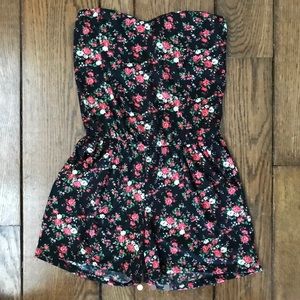 Black and Floral Romper